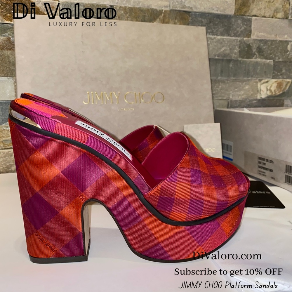 Jimmy Choo Pink Logo Sandals